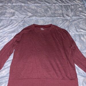 Time and Tru Women's Crew Neck Sweater - Maroon